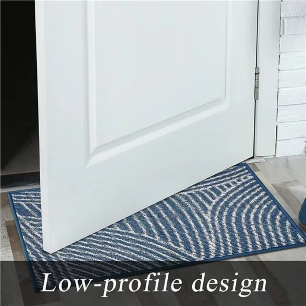 Indoor Door Mat, Non-Slip Absorbent Entryway Rug (Blue)